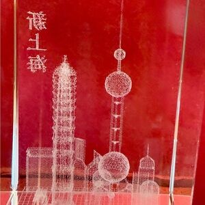 Etched crystal paperweight Shanghai​
